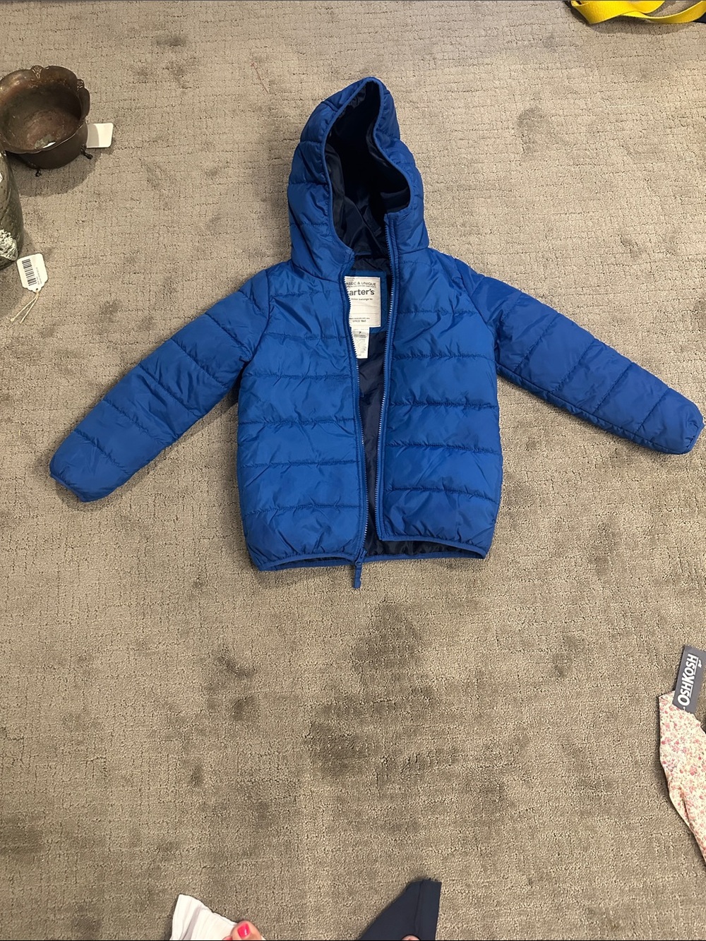 Carter's Royal Blue Hooded Puffer Jacket